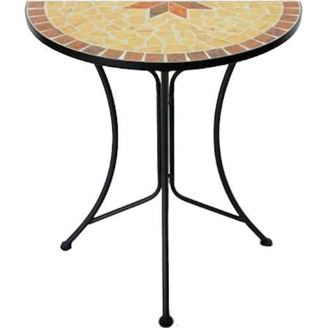 Beistelltisch halbrund - 60 x 30 cm - Garten Deko Blumen Tisch