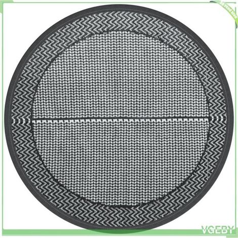 Tapis d'extérieur - FAFEICY - ARAKIL - gris - Ø120 cm - réversible, anti-UV (1/5)