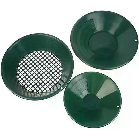10/14/15 Zoll Waschsieb für Goldwaschmaschinen, Bergbausieb, Metalldetektor-Werkzeuge, Sieb, Goldwaschpfanne, grüne Kunststoffschüssel (1/4)