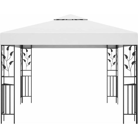 Tonnelle Barnum de Jardin, Pavillon, Pergola, Tente de jardin, 3x3 m Blanc 180 g/m² OIB5232E (1/5)