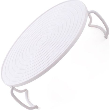 Plateau de cuisson au four multifonctionnel blanc rond avec poignée pour micro-ondes et cuisine