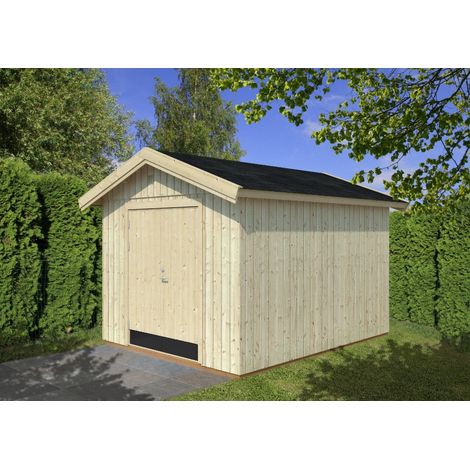 Abri de jardin en bois Martin 8,4 m2 Naturel (1/3)