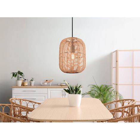 LED Hängelampe Korbleuchte mit Sisal Geflecht Lampenschirm, Ø 25cm (1/5)