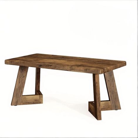 Table basse rectangulaire en panneau de particules 120x60x51 cm - Surface 4 cm épaisse - Charge 100 kg (1/5)