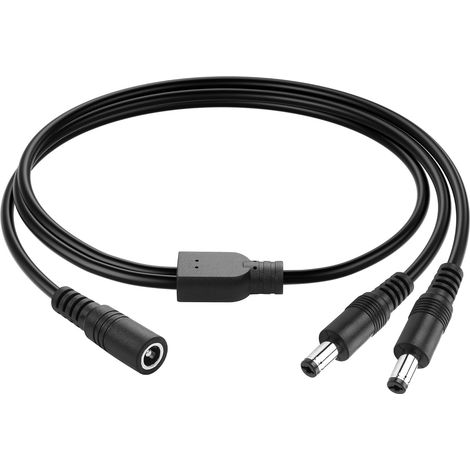 Câble séparateur 1 femelle vers 2 mâles,5.5mm x 2.1mm Power Splitter pour caméras de surveillance, routeurs de surveillance, DVR, etc. (1/5)