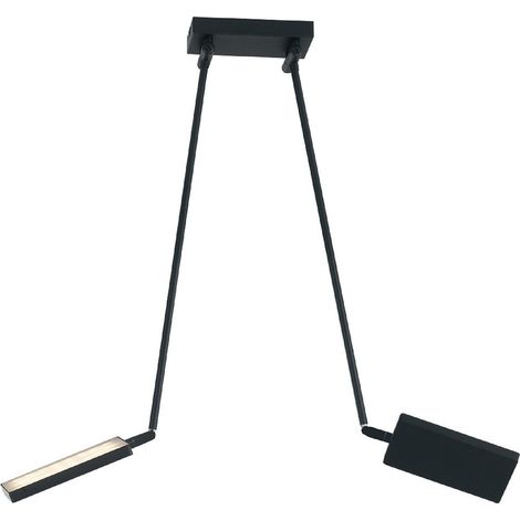 "Plafoniera LED BOOK in alluminio nero con diffusori orientabili 3200K" (1/2)