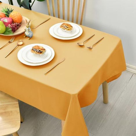 Nappe 100x100cm imperméable lavable pour extérieur et intérieur, Jaune foncé