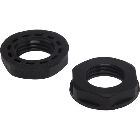 Ecrou pour presse étoupe, RS PRO, Noir, Nylon 66, Filetage: PG7, IP68 ( Prix pour Paquet de 25 )