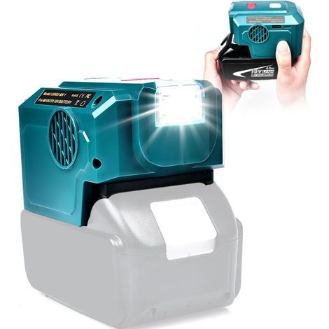200W inverter for Makita 18V battery, with AC and USB/Type C output, 200 lumen LED light, 18V DC to 120V AC for outdoor use, garage, camping (batteries not included) (1/5)