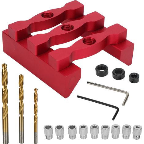 18Pcs Lot Gabarit de Centrage Automatique pour Chevilles en Alliage d'Aluminium, Pointeur à Angle Droit 90° en HSS pour Menuiserie (1/5)