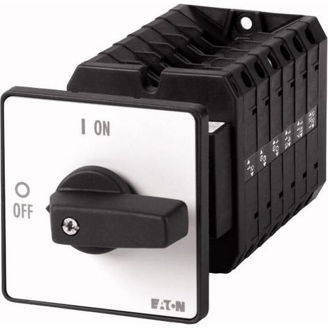 Inverseurs Contacts: 12 63 A plastron: 1-0-2 60 ° à accrochage Encastrement / Montage encastré EATON T5B-6-8362/Z
