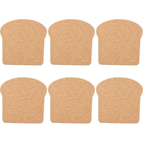 Dessous de Verre en Liège Forme Toast, Lot de 6 Sous-tasses pour Boissons Chaudes et Décoration de Table (1/5)