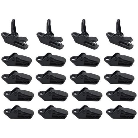50 Pièces Clips de Bâche, Auvent Clip, Tente en Plastique pour Camping Canopy Clips de Bâche Auvents, Noir (1/5)