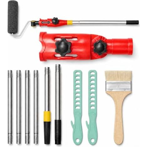 Rallonge pour Rouleau à Peinture Télescopique, Extension de Pinceau Télescopique + Pince Universelle + Brosse + Bâtonnets Mélangeurs, Perches Télescopiques pour Peinture, pour Déco Rénovation (1/5)