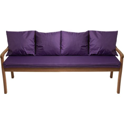 Coussin pour banc de jardin 3 places 180x60/4x50x56cm, Coussin extérieur, Coussins pour balançoires Violet, Coussin d'assise, Coussin de dossier (1/5)