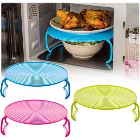 Lot de 3 plateaux pliables pour micro-ondes - Accessoires de cuisine polyvalents pour micro-ondes, réfrigérateur, four à micro-ondes - Cadeau pour la famille