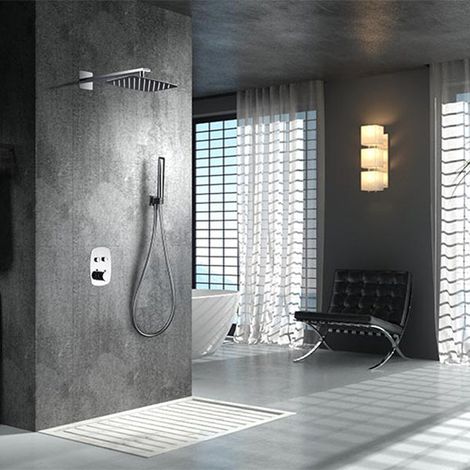 Kit de douche thermostatique encastré HIDRA chromé (1/5)