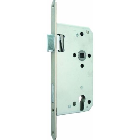 Alpertec, 36051460, Serratura incassata per porte PZ spaziatura DIN serratura destra, serrature, mandrino 65 mm, 10 mm, quadrato, 92 millimetri, silberfarbig