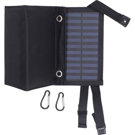 Ortviai Panneau Solaire Portable 20 W – Chargeur Pliable en Silicium Monocristallin Noir, Haute Efficacité (1/5)