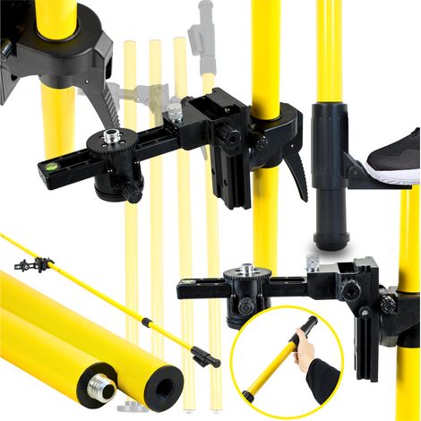 Perche, trépied d'extension laser, niveau à bulle télescopique, adaptateur biseauté 455 cm (1/5)