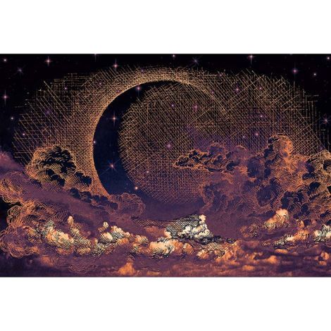 Papier peint panoramique ciel étoilé pour chambre Tapisserie panoramique lune original Papiers peints panoramique ciel moderne (1/3)