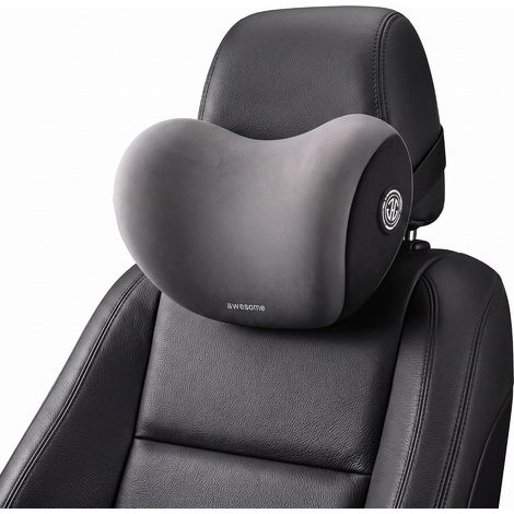 Repose Tete Voiture Ergonomique,Appuie Tete Voiture Coussin de Soutien Pour Tete et Cou, Accessoire Interieur pour Automobile, Design Gris, Confortable pour Voyage (1/5)