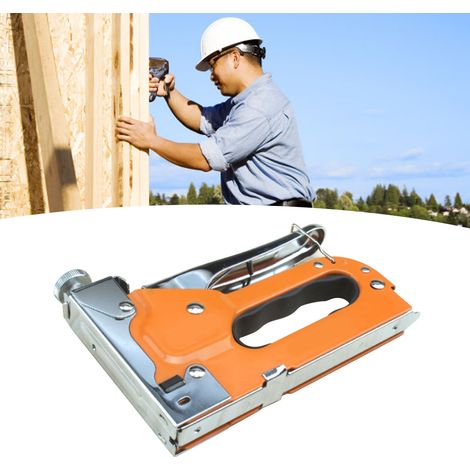 Kraftsparender Handtacker, einstellbare Kraft, Heimwerker-Holznagler, Packung mit 600 Klammern (1/5)