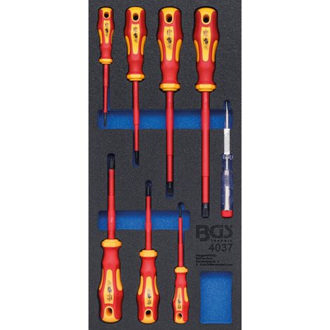 Insert de servante d'atelier 1/3 : Jeu de tournevis VDE 8 pièces BGS (1/2)