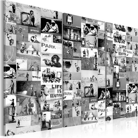 Tableau Imprimé "Banksy - Graffiti Collage III" 60 x 90 cm (1/2)