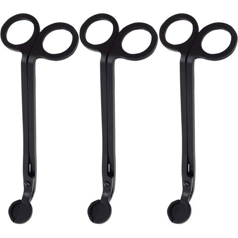 Coupe-mèche de bougie - Coupe-mèche - Ciseaux - Bougies parfumées - Mèche en acier inoxydable - Lampe à huile - Accessoires de bougie - Ciseaux - Noir (3) (1/5)