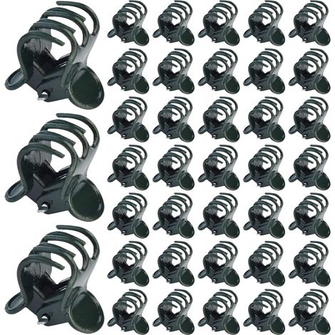 Clips de Fixation pour Plantes Grimpantes 200 Pièces Pinces en Plastique Vert Foncé Légères et Solide Support pour Orchidées et Treillis Accessoires de Jardinage pour Potager (1/5)