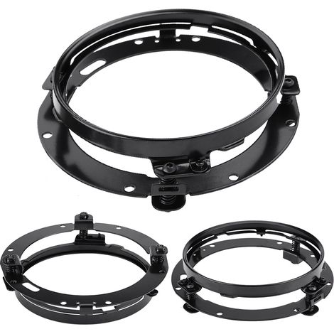 Anneau de fixation chromé noir 7 pouces pour phare de moto, support d'extension (1/5)