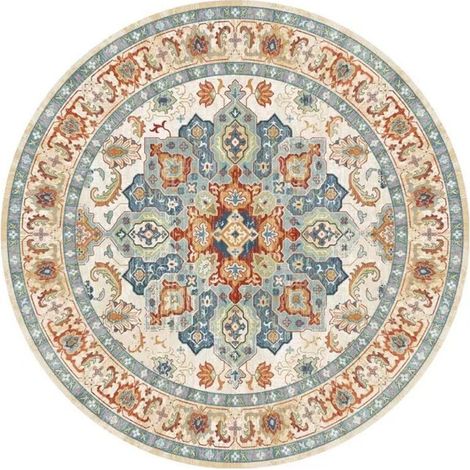 Tapis Vintage 100cm Fausse Laine Épaisse 8mm Hypoallergénique Pour Chambre et Salle de Bain Sans Produits Chimiques (1/4)