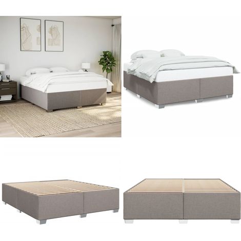 Bettgestell ohne Matratze Taupe 200x200 cm Stoff - Bettes - Doppelbett - Boxspringbetten - Massivholzbette - Bettrahmen - Home & Living (1/5)