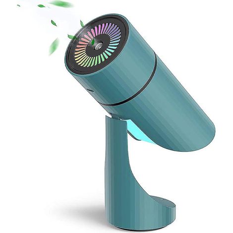 Humidificateur d'air ultrasonique avec réservoir d'eau de 260 ml, fonctionnement silencieux et veilleuse - Idéal pour la maison, le bureau et la voiture (vert) (1/5)