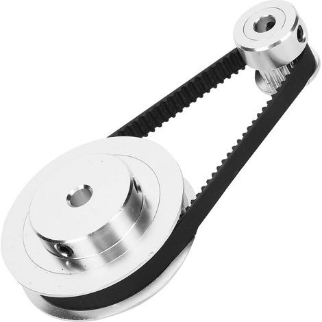 GT2 Poulie de Distribution en Aluminium 6mm, avec 20-60dents Poulie + 200mm Courroie Crantée en Caoutchouc de 6mm Largeur + Allen Clé, pour Imprimantes 3D, machines à mourir,CNC (1) (1/5)