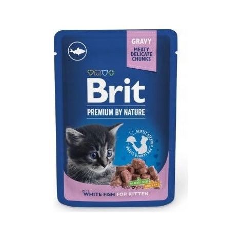 Brit Premium Katzenfutter für Kätzchen, Weißfisch (Beutel) 100 g