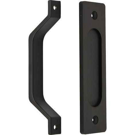 Poignée de porte de grange robuste, poignées de porte coulissante rustiques, poignée de porte à double face (1/5)