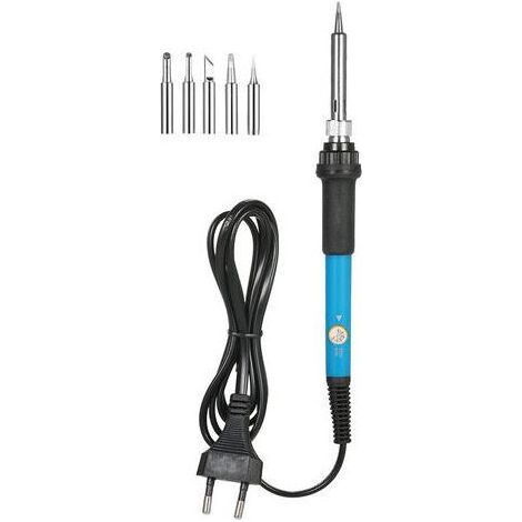 Fer à souder à température réglable 60W + 5 pannes à souder, petit standard européen 220V (1/4)