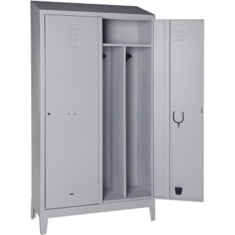 Armadio metallo sporco/pulito tetto spiovente 80x50x195 con serratura a chiave
