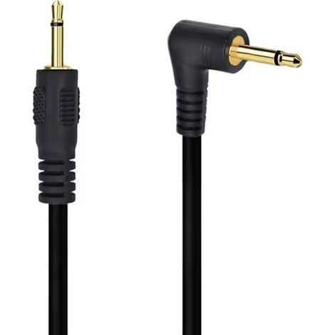 Câble jack 2,5 mm coudé mono plaqué or 1,8 mètre