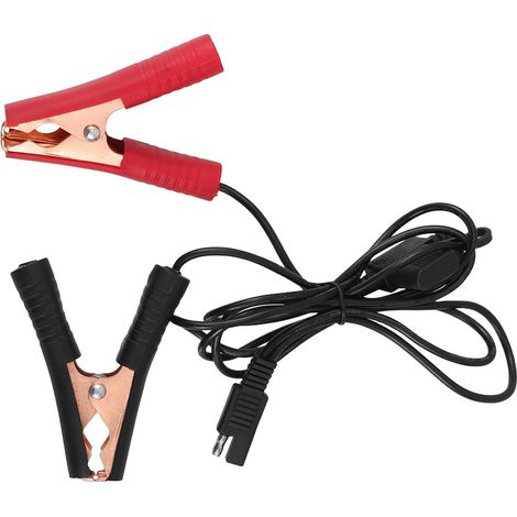 Câble D'extension de 1m Pratique et Résistant Pince Crocodile en Cuivre et Gaine Pvc, Connecteurs de Batterie Sae pour Panneau Solaire et Voiture (1/5)