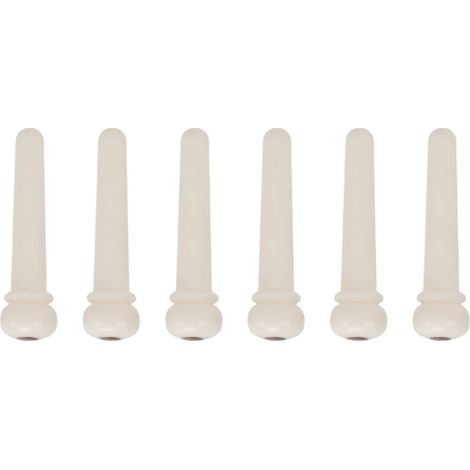 Six chevilles d'accordage pour guitare, faciles à remplacer de fabrication soignée couleur naturelle conviennent aux guitares acoustiques et aux ukulélés (BFLG Blanc 05). (1/5)