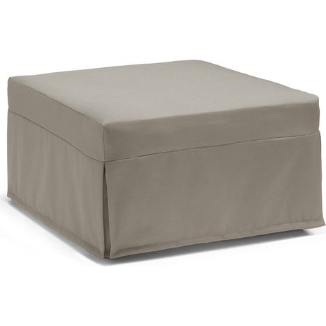 Talamo Italia Letto pieghevole Ancilla, Pouf trasformabile in letto singolo, 100% Made in Italy, Pouf in tessuto da soggiorno, Cm 80x80h45, Tortora, con imballo rinforzato