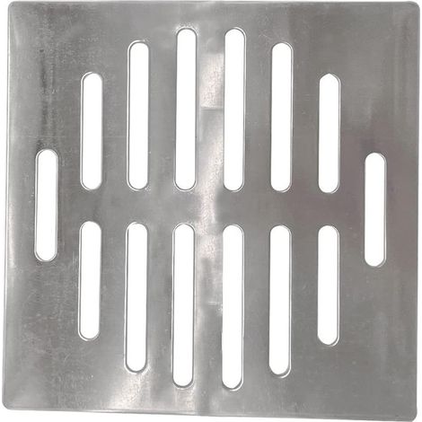 Couvercle de vidange en acier inoxydable carré 15 cm – 14 trous – Résistant à la rouille pour salle de bains et cuisine – Installation facile (1/4)