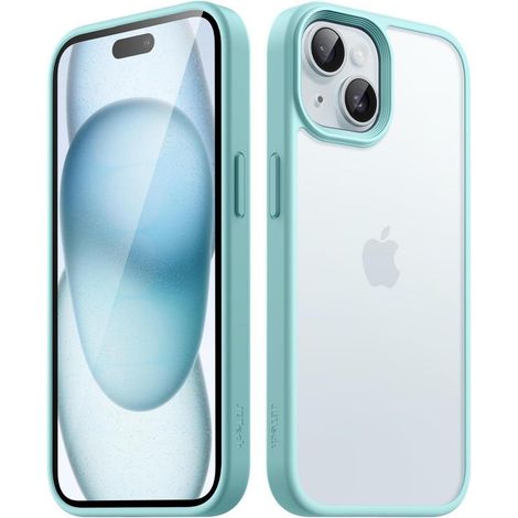 Handyhülle iPhone 15 Stoßfest Militärstandard Fallschutz Hellblau (1/5)