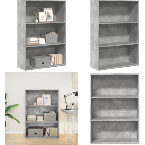 vidaXL Bücherregal Betongrau 80x30x114 cm Holzwerkstoff (1/5)