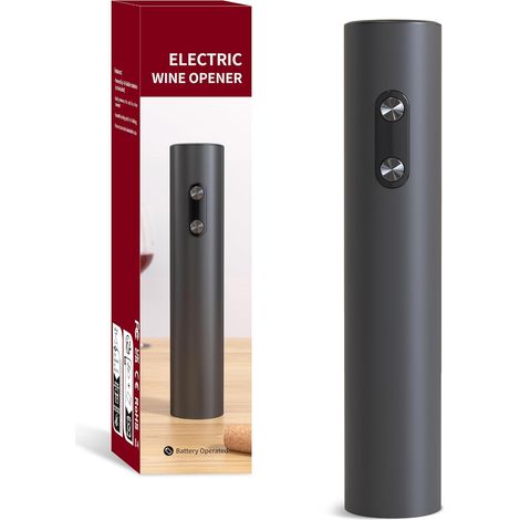 Tire Bouchon Electrique à Piles, Ouvre Bouteille Electrique Automatique Professionnel sans Fil, Cadeau pour Amateur de Vin, pour la Maison, les Fêtes, Noir (1/5)