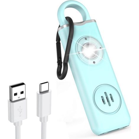 Alarme Personnelle Sonore Rechargeable 130 dB Sécurité pour Femmes et Enfants. Lampe Multifonctionnelle et Portable. Idéale pour les Situations d'Urgence (1/5)