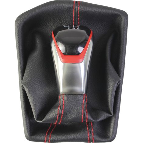 Adapté à la Volkswagen Golf 8, ce kit de protection anti-poussière pour pommeau de levier de vitesse comprend un pommeau de levier de vitesse rouge à 6 rapports et une pièce. (1/4)